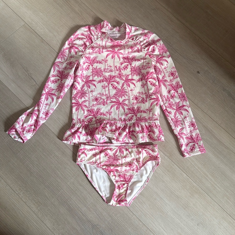 Janie and Jack Flamingo toille rash guard set flamingo 🦩